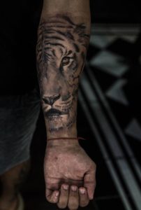 Half Sleeve Tiger Tattoo
