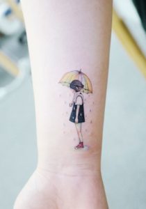 Raining Girl Tattoo