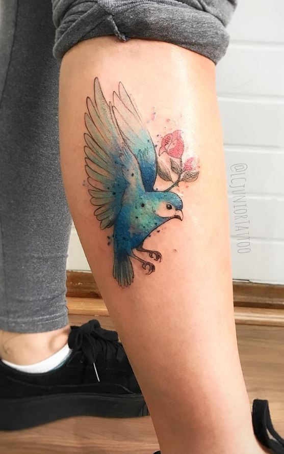 Watercolor Bird Tattoo