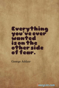 Everything you’ve ever wanted is on the other side of fear. George Addair