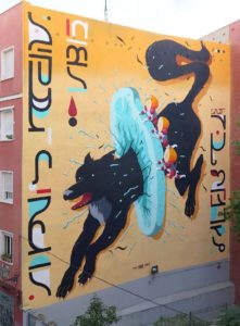 "Crossing citrus" painted in Madrid city center by @koctel_kahoolawe