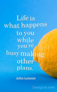 Life is what happens to you while you're busy making other plans. John Lennon