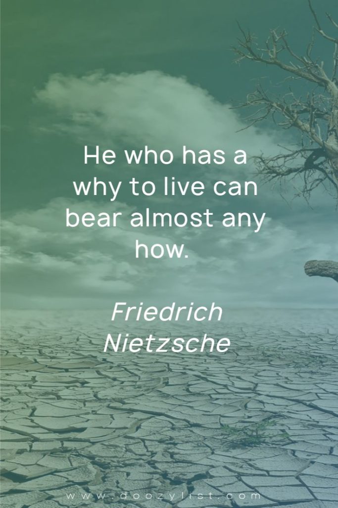 He who has a why to live can bear almost any how. Friedrich Nietzsche