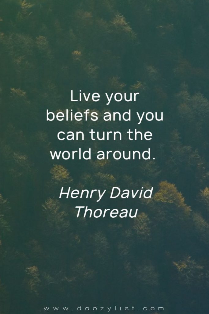 Live your beliefs and you can turn the world around. Henry David Thoreau